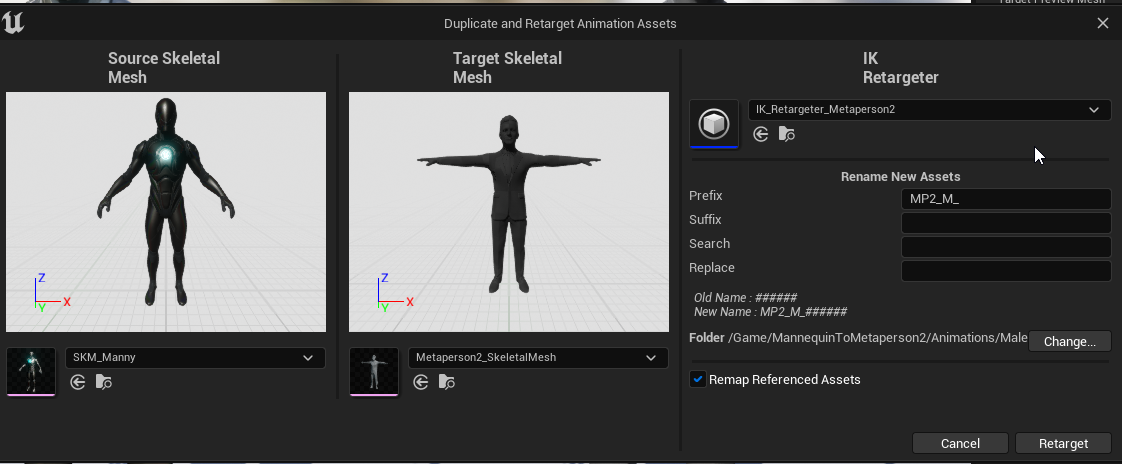 Duplicate and Retarget Animation Blueprint